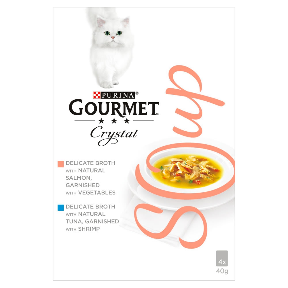 Gourmet Soup Multi Variety Salmon Cat Food 4 x 40g Image 1
