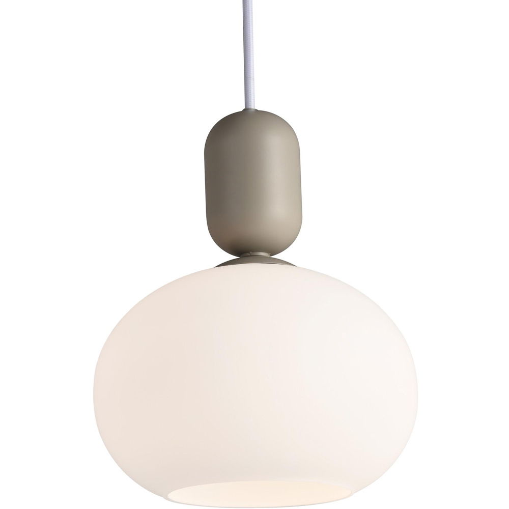 Nordlux Notti Grey Opal Glass Shade Pendant Light Image 4