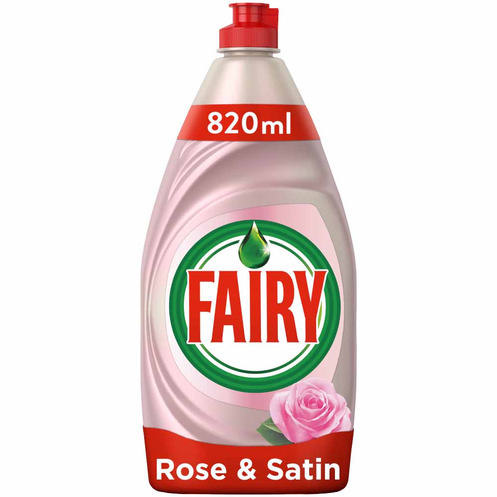 Fairy Clean and Care Rose and Satin Washing Up Liquid 820ml Image 1