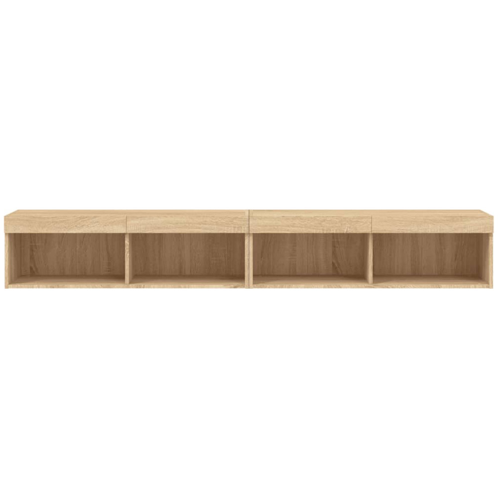 vidaXL Sonoma Oak Wall Mounted TV Cabinet Set of 2 Image 8