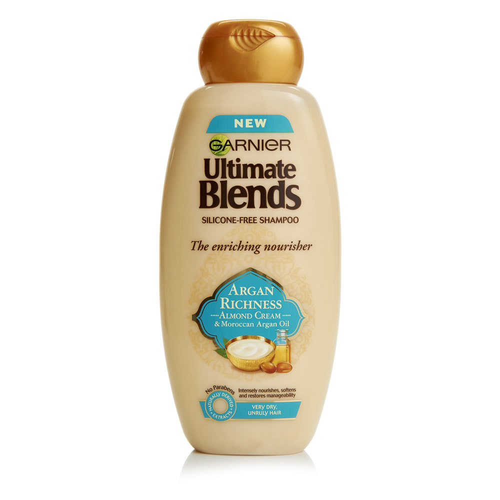 Garnier Ultimate Blends Argan Oil & Almond Cream Dry Hair Shampoo 360ml Image