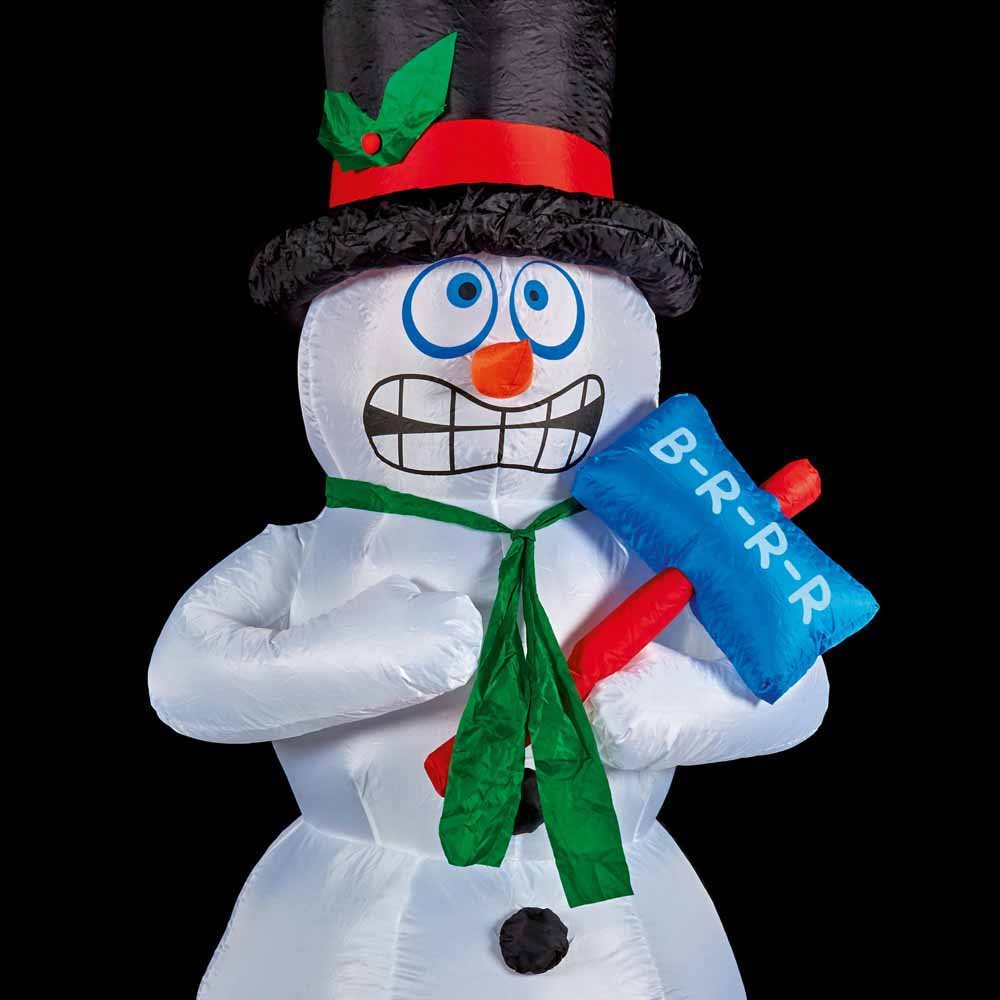 Premier 2.1m White LED Inflatable Shivering Snowman Image 3