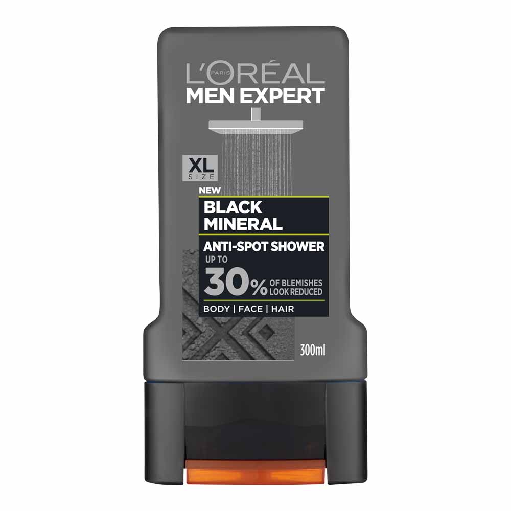 L'Oreal Paris Men Expert Black Mineral Shower Gel 300ml Image 1