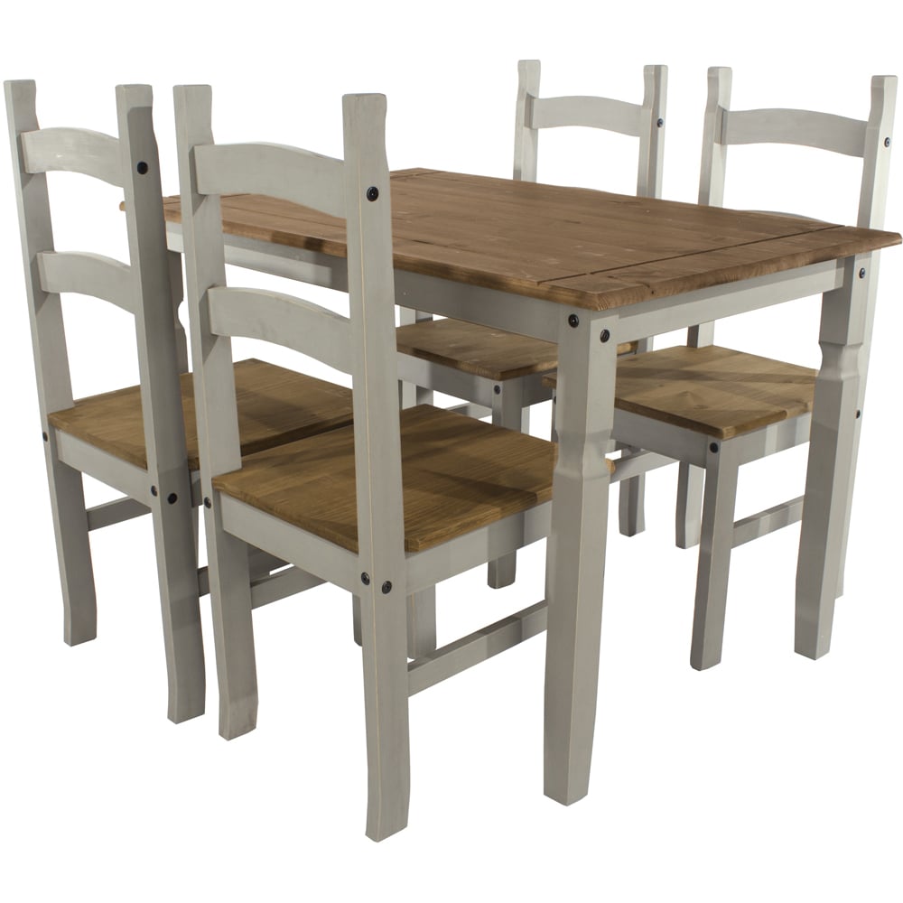 Core Products Corona 4 Seater Dining Set Grey Image 2