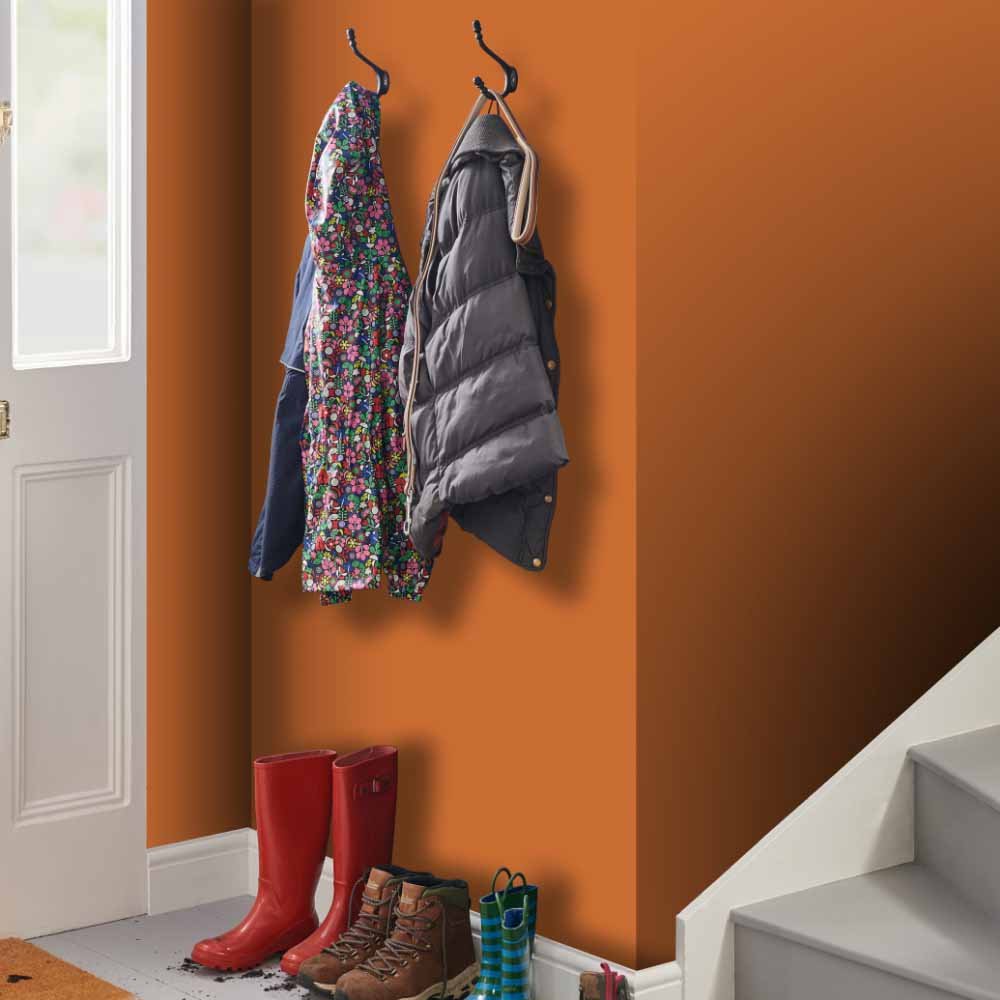 Wilko Tough & Washable Retro Orange Matt Emulsion Paint 2.5L Image 3