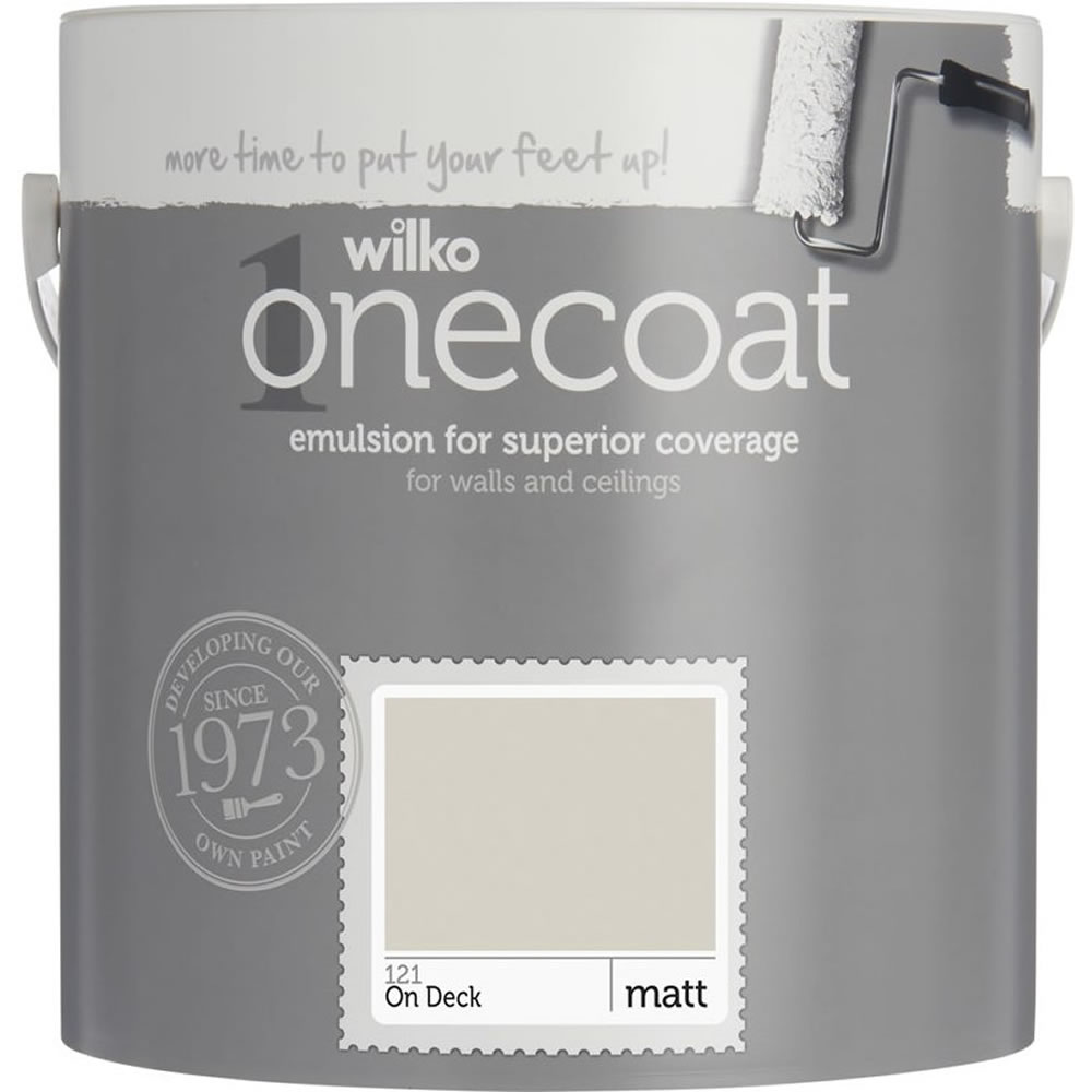 Wilko One Coat On Deck Matt Emulsion Paint 2.5L Image 1