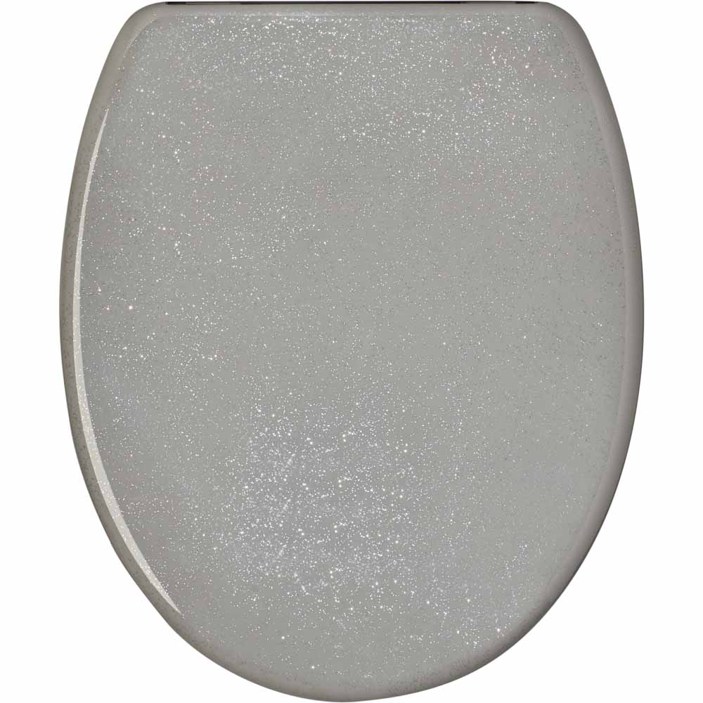 Wilko Grey Glitter Toilet Seat Wilko