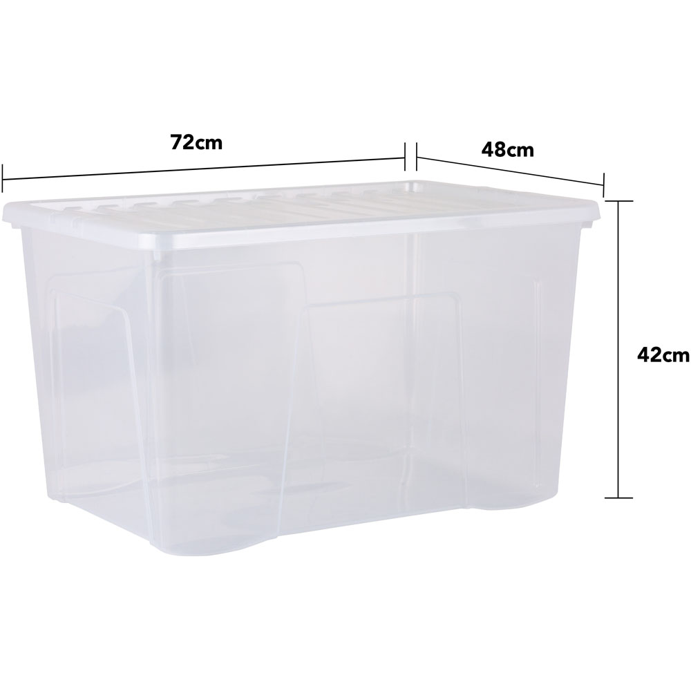 Wham 102L Clear Underbed Crystal Storage Box with Lid 4 Pack Image 5