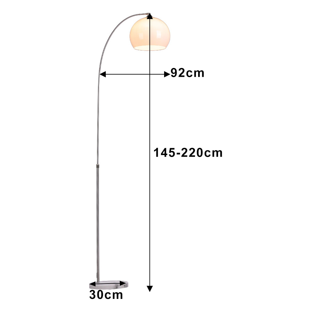 Living and Home Modern Arched Floor Lamp with White Lampshade Image 8