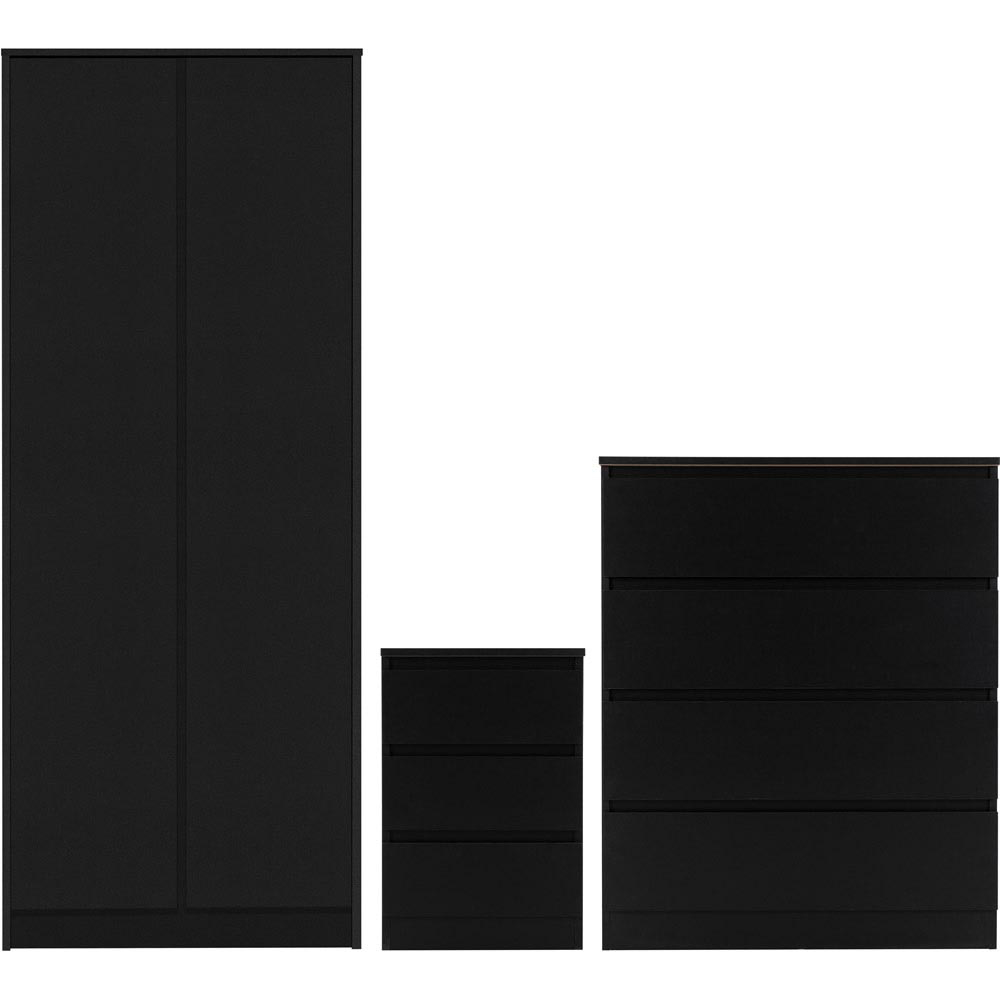 Seconique Malvern Black 3 Piece Bedroom Furniture Set Image 2