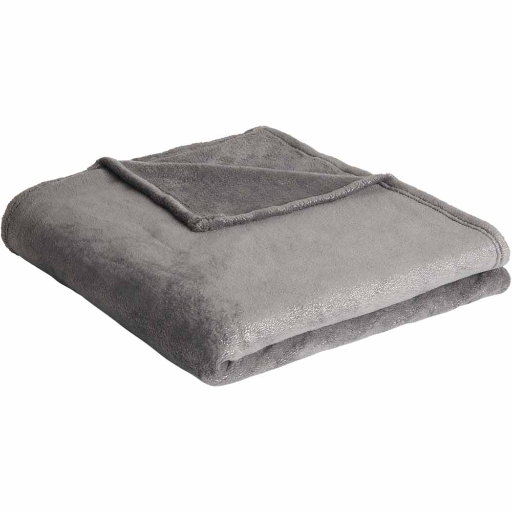 Wilko Grey Sparkle Throw 200 x 200cm Wilko