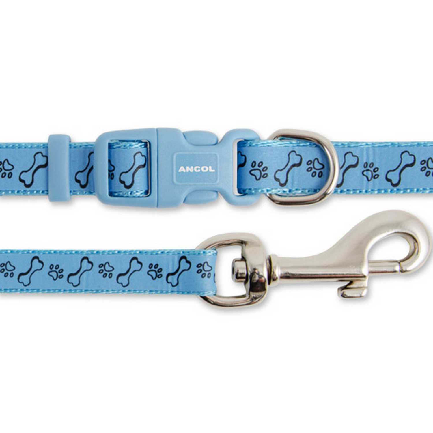 Small Bite Bone Collar and Lead Set - Blue Image