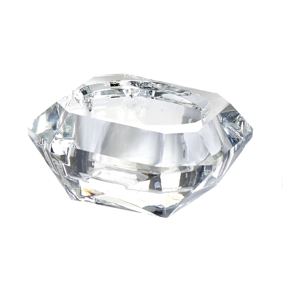 Wilko Diamond-Effect Glass Tealight Holder Image