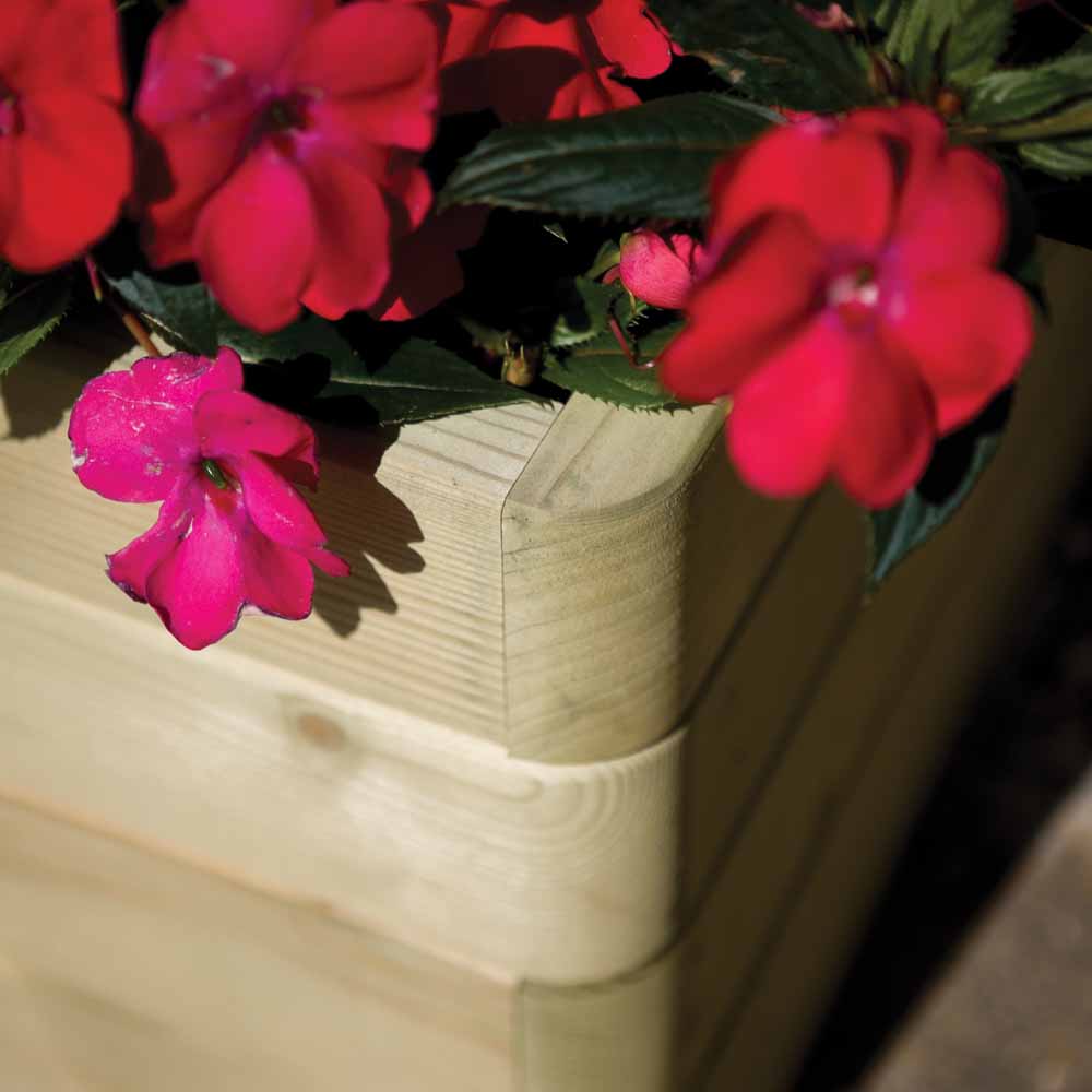 Rowlinson Wooden Outdoor Marberry Square Planter 50cm Image 2