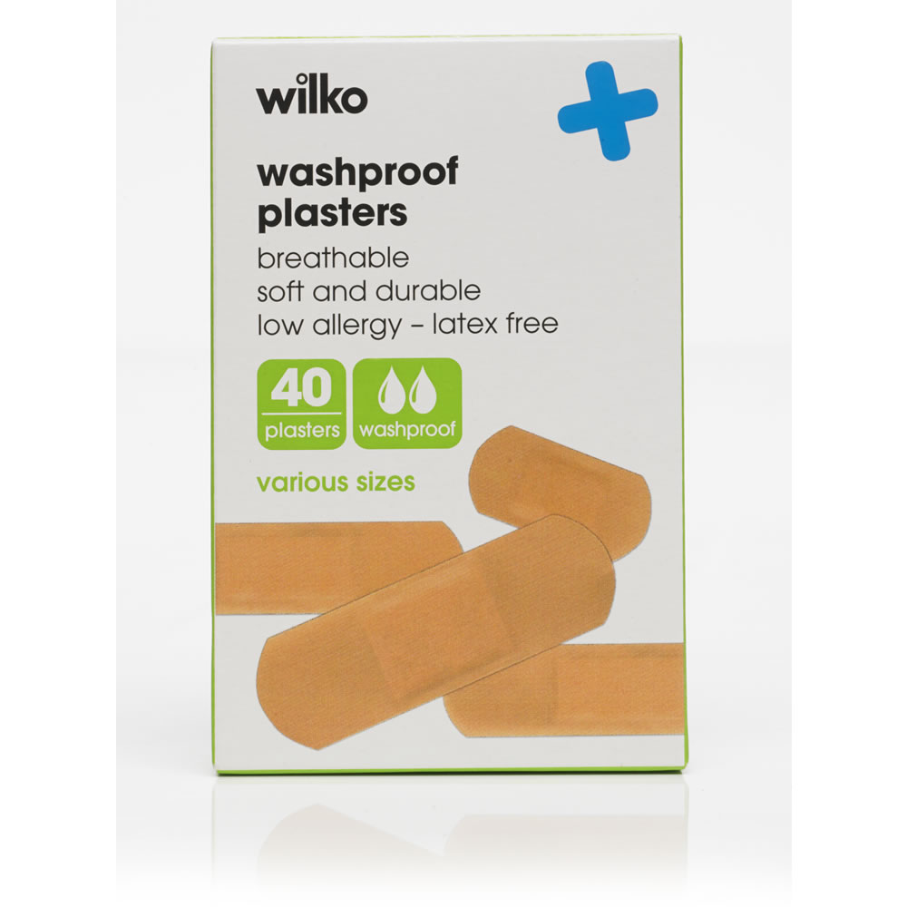 Wilko Washproof Plasters 40 pack Image