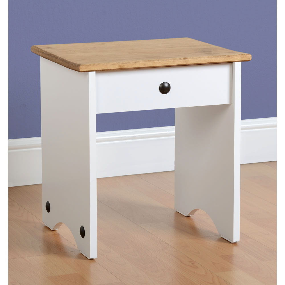 Corona White Dressing Table Stool Image 1