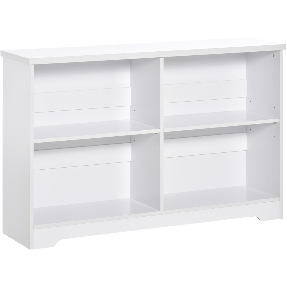 HOMCOM 4 Shelf White Low Bookcase Image 2
