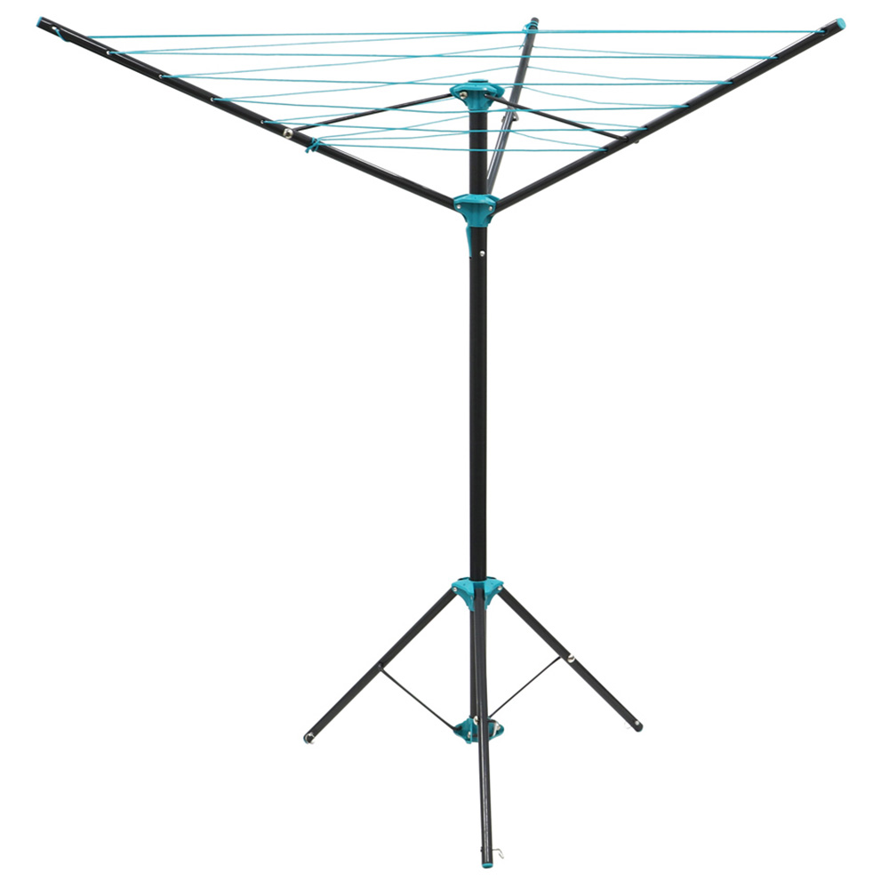 JVL Slate Grey 3 Arm Portable Rotary Airer 16m Image 1