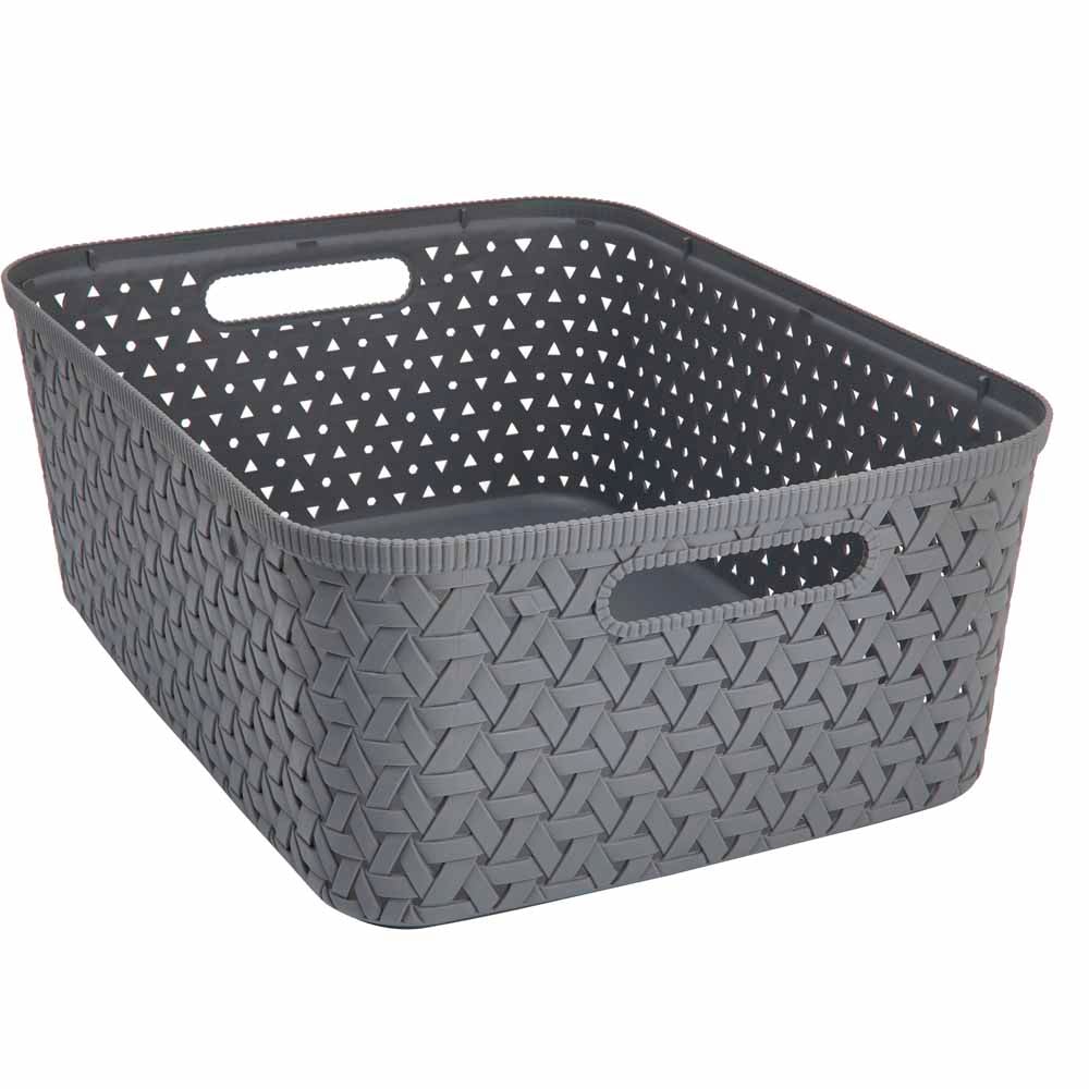 Wilko 15L Grey Storage Box with Lid Wilko