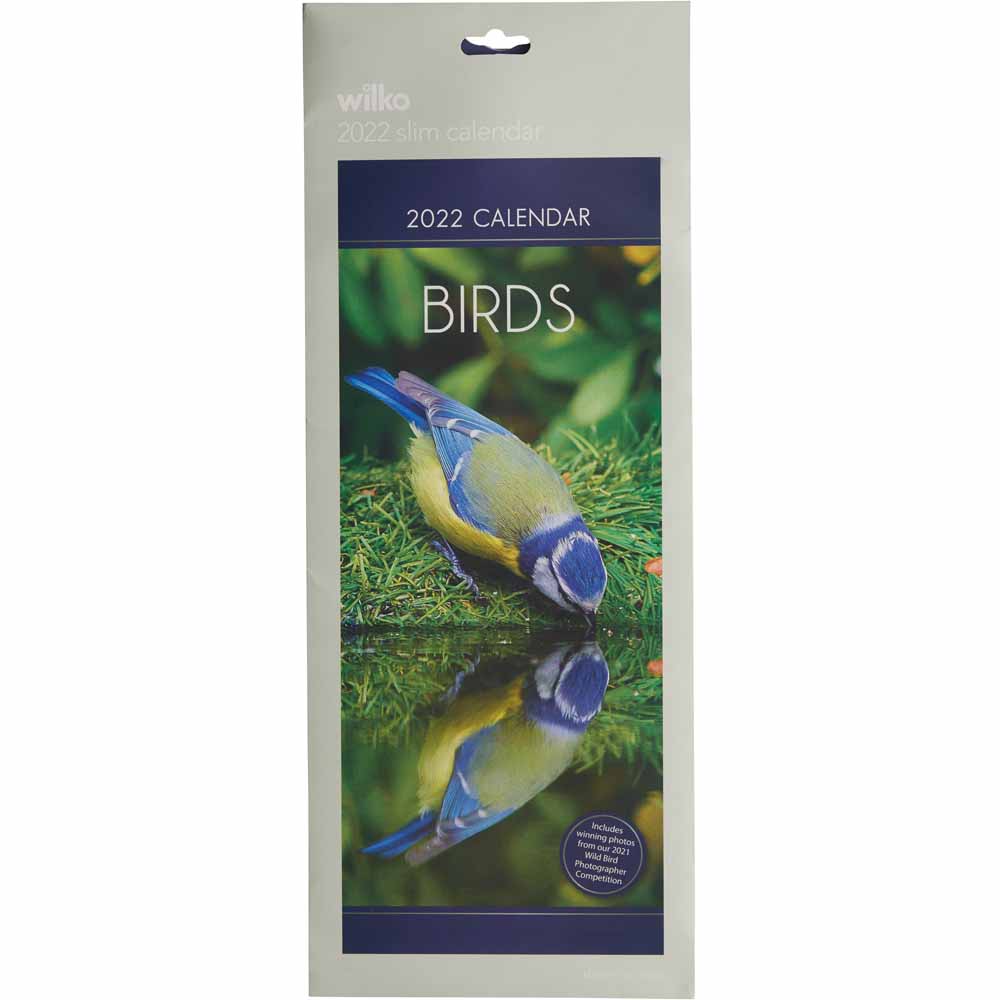 Wilko Birds Month to View Slim Calendar Wilko