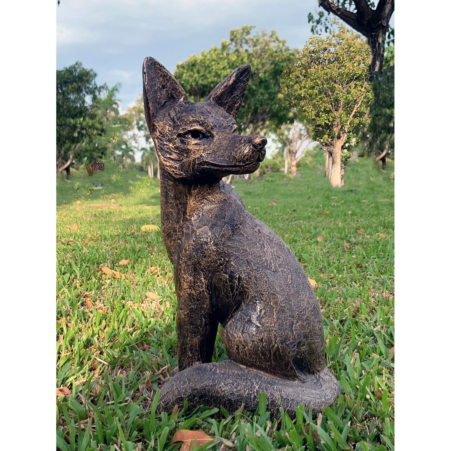 Enigma Bronze Effect Fox Statue Wilko
