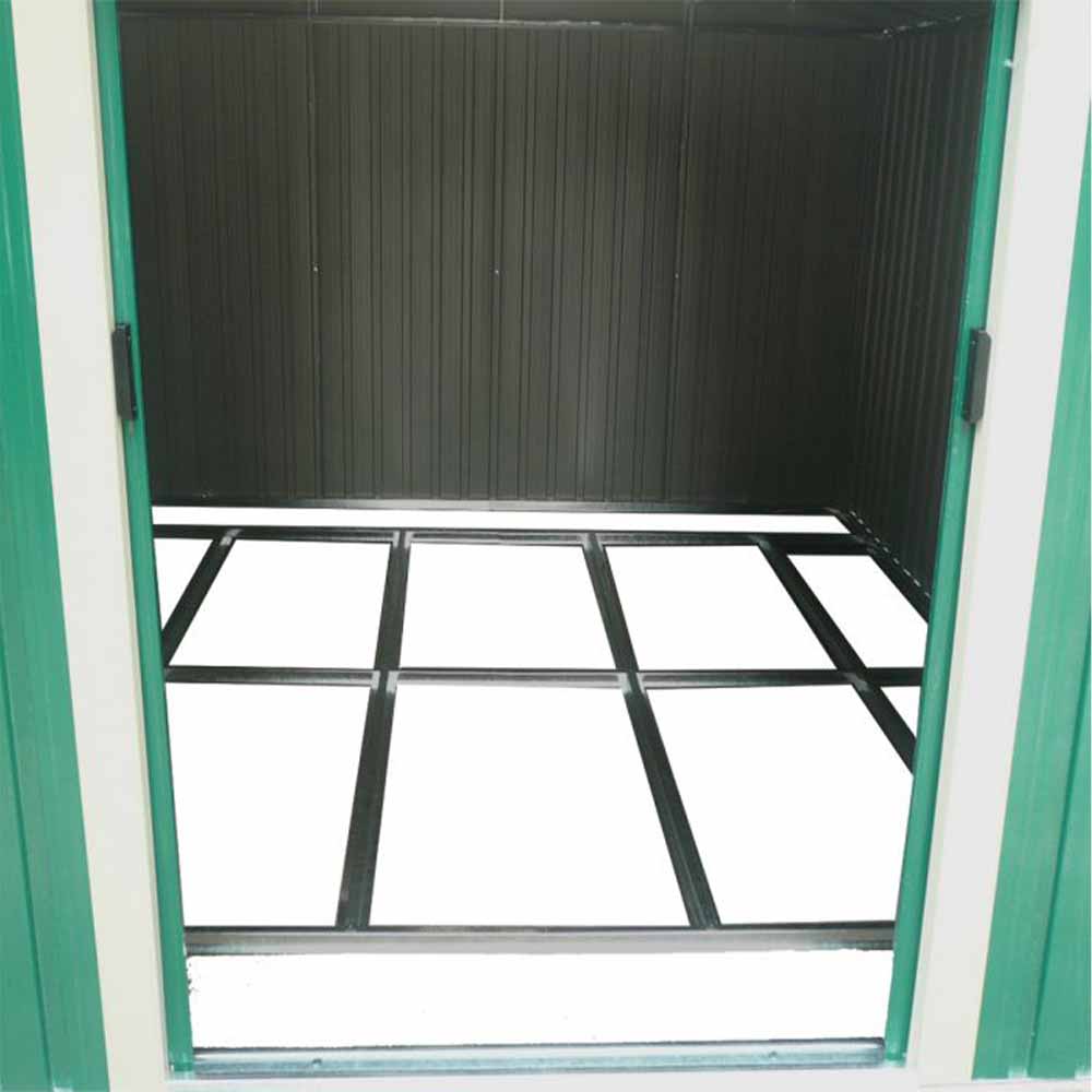 Charles Bentley 8 x 10ft Green Apex Metal Garden Shed with Floor Foundation Image 2