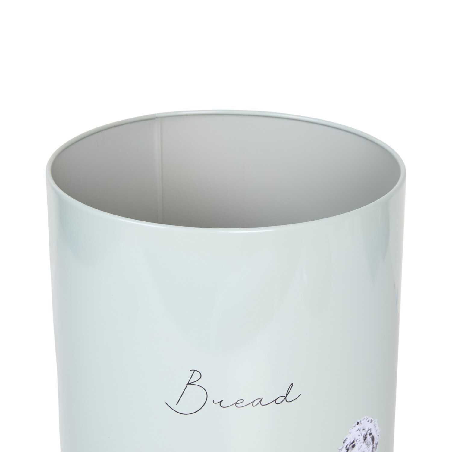Waggy Tails Metal Bread Canister Sage Green Image 2