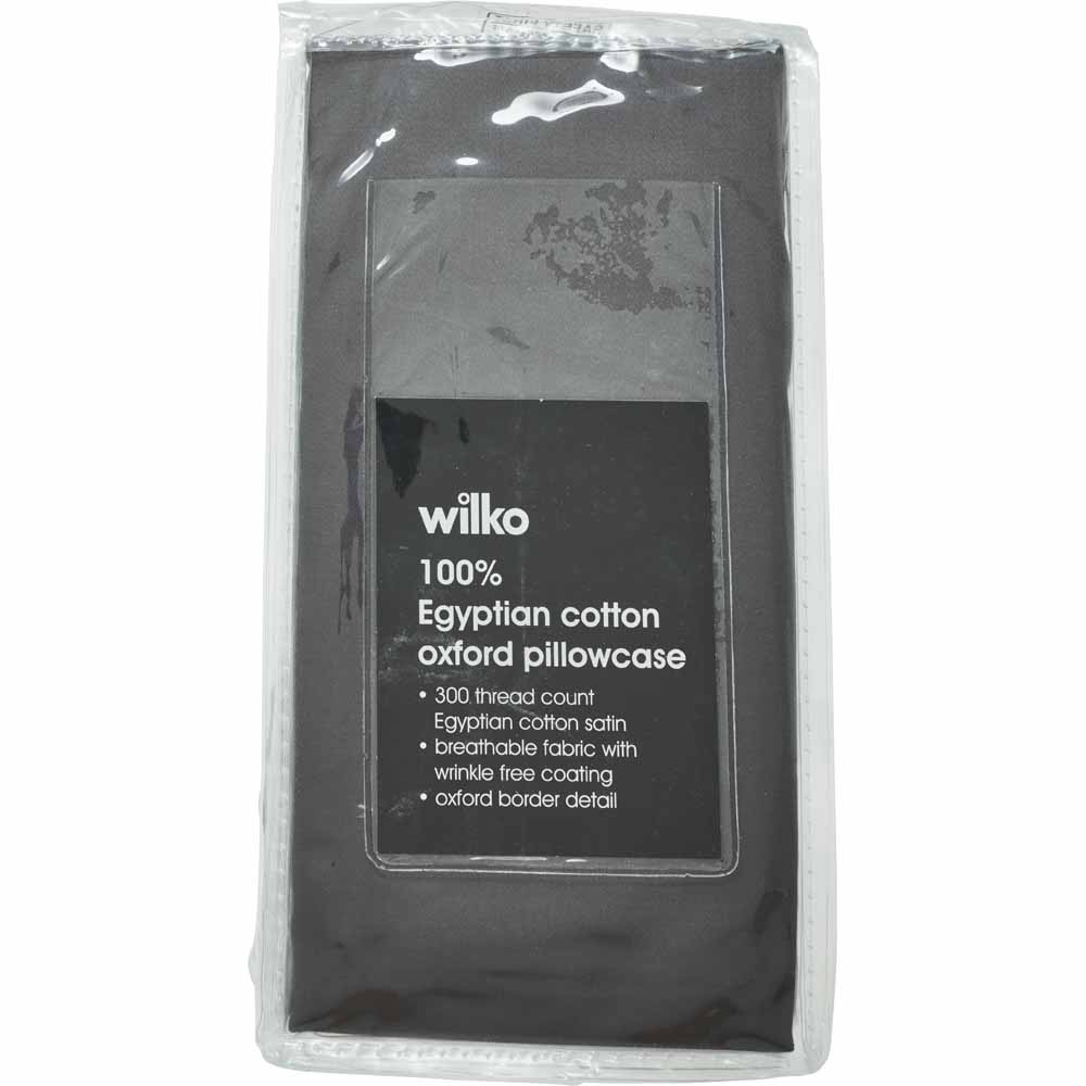 Wilko Best Egyptain Cotton Charcoal Oxford Pillowcase Wilko