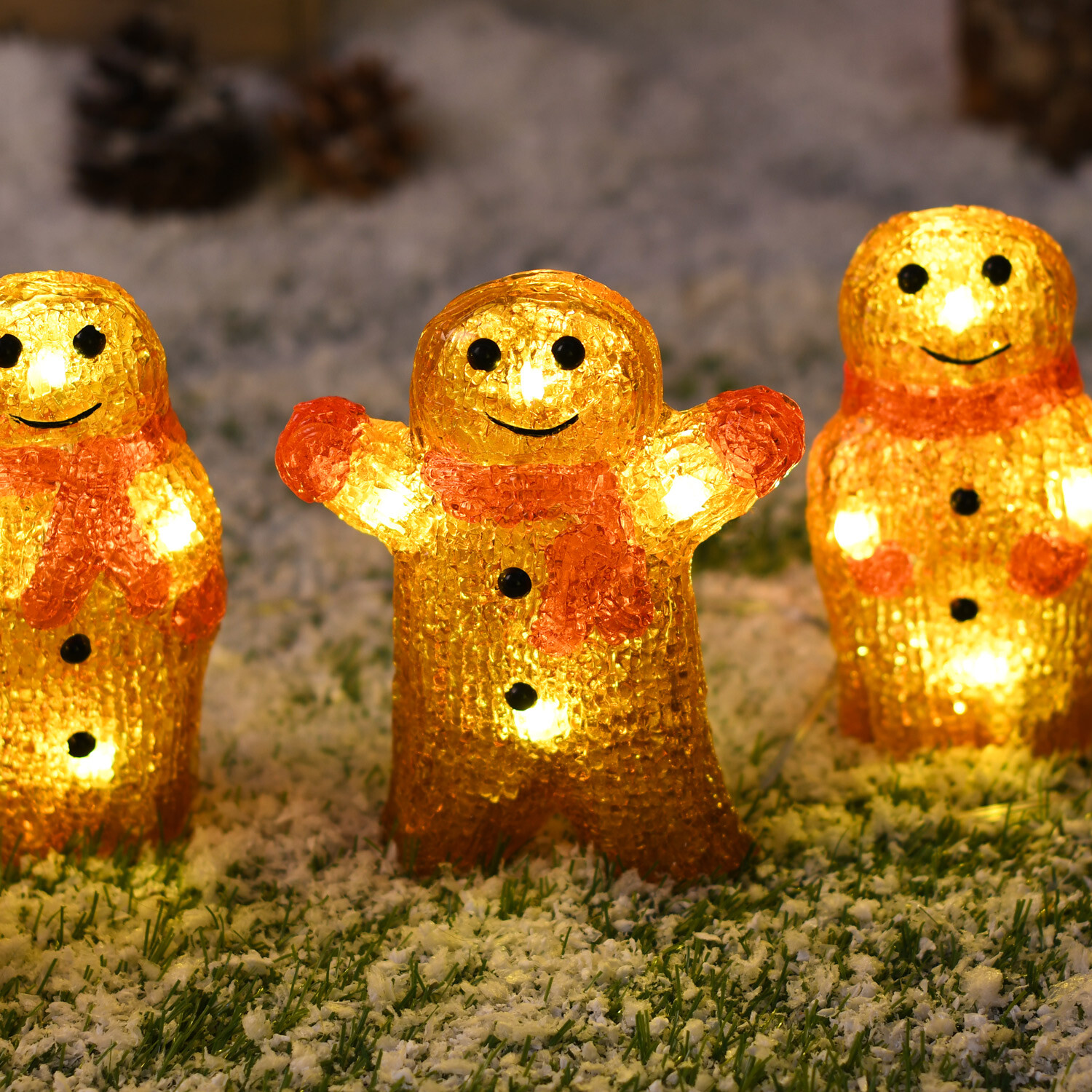 5 Piece Acrylic Gingerbread String Light Brown Image 6