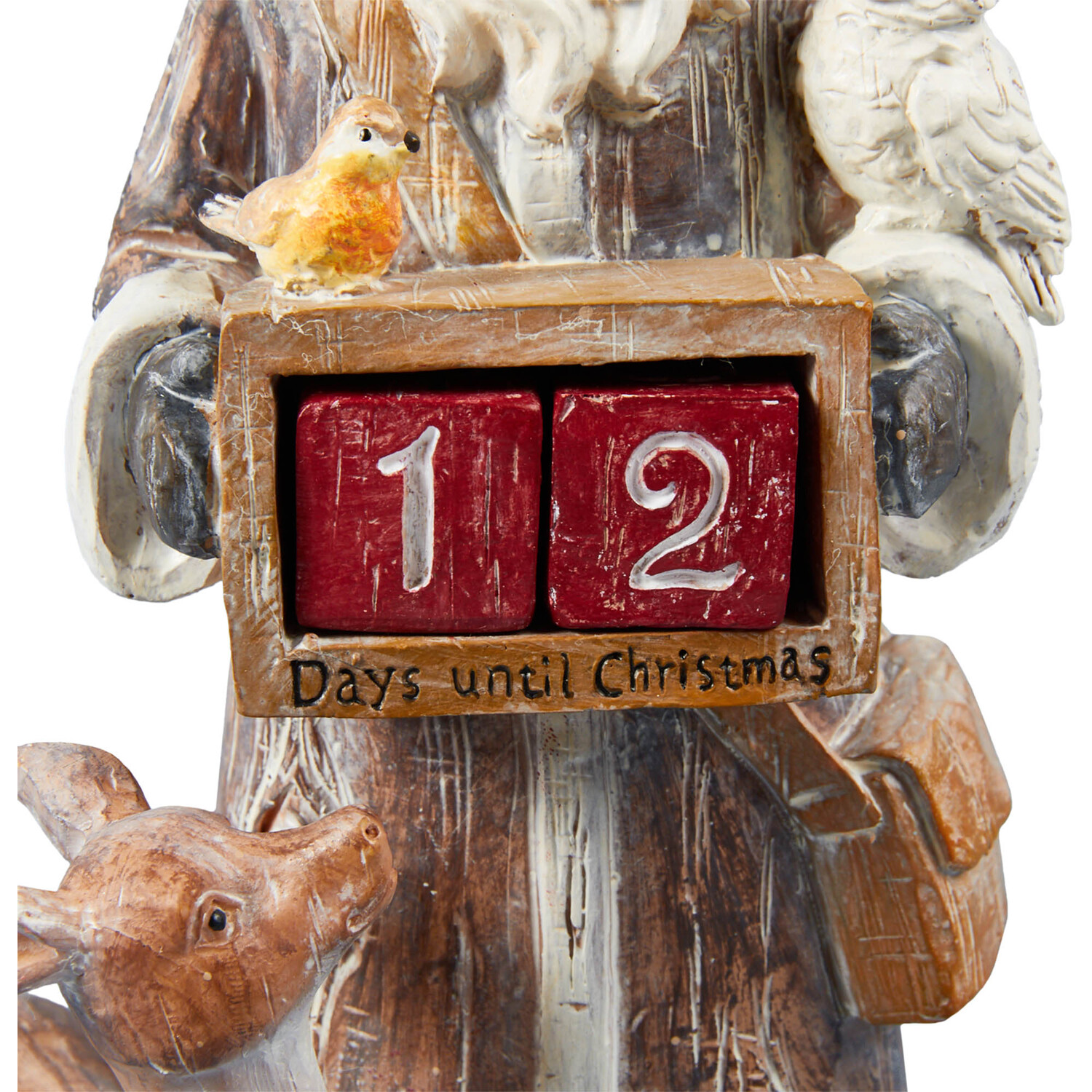 Wood Effect Santa Advent - Grey Image 5