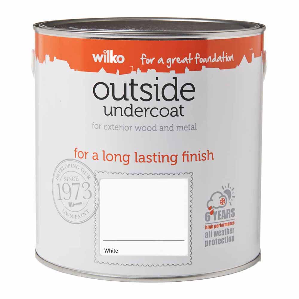 Wilko Exterior Undercoat Pure Brilliant White 2.5L Wilko