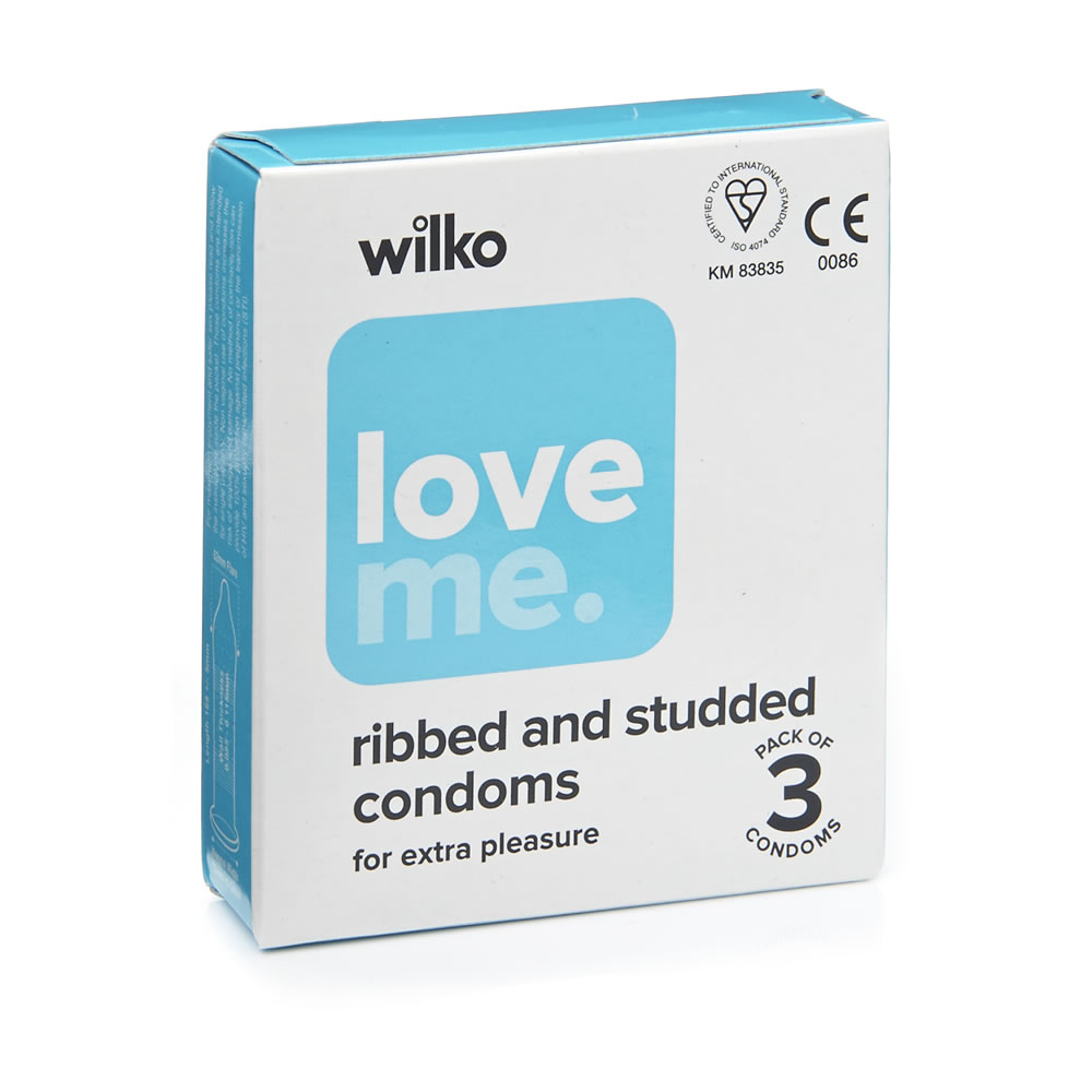 Wilko Condoms Rib And Stud 3pk Image