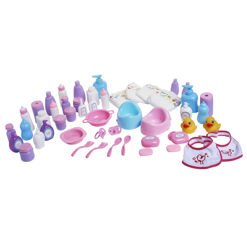 Wilko 50 piece Baby Doll Accessories with Bag Image 2
