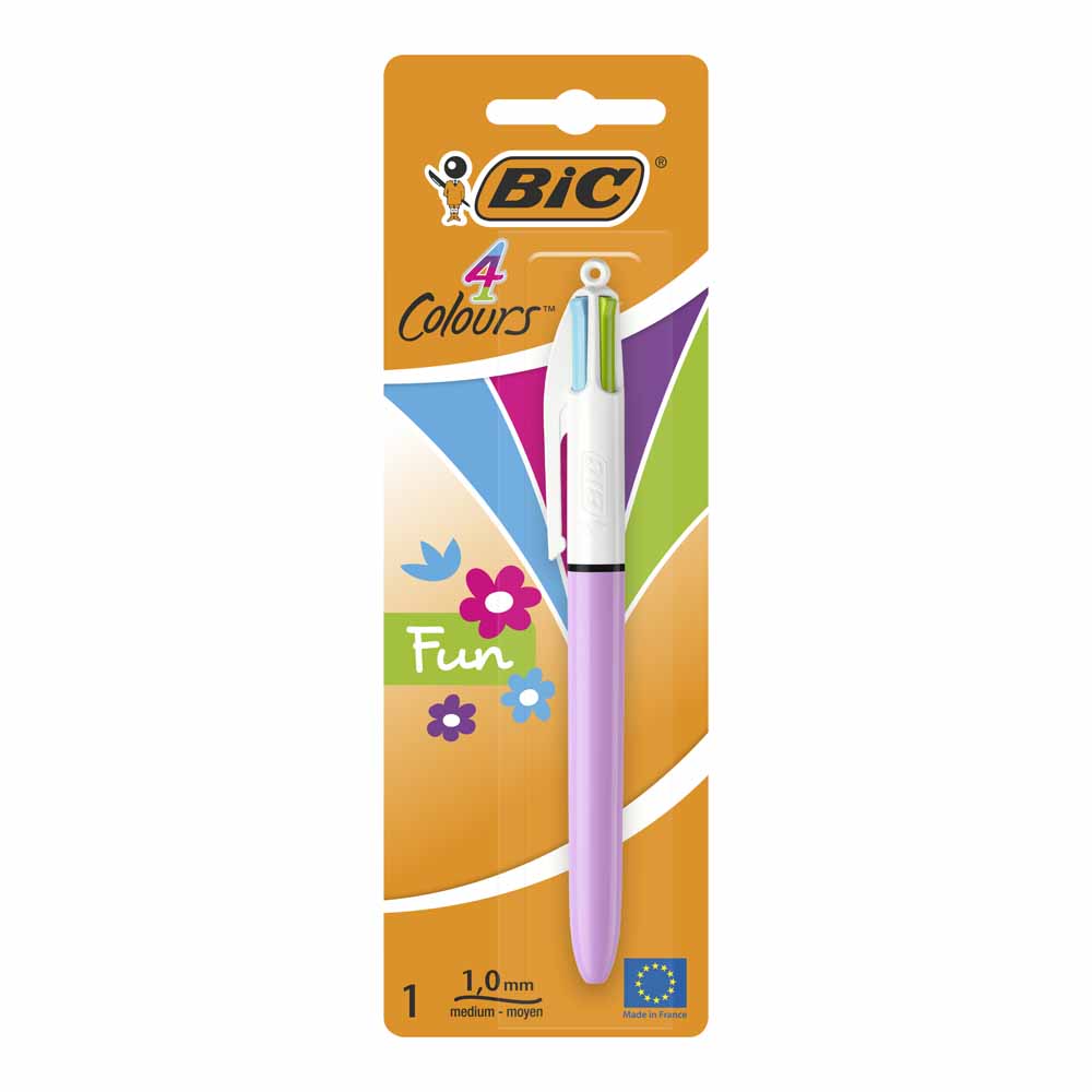 Bic 4 Colours Fun Ballpoint Pen Fashion Colours Image 2