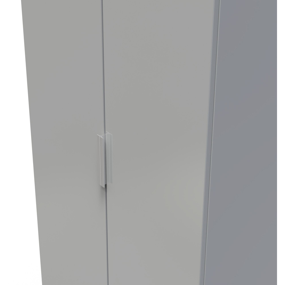Crowndale Plymouth Ready Assembled 2 Door Uniform Gloss and Dusk Grey Tall Wardrobe Image 5