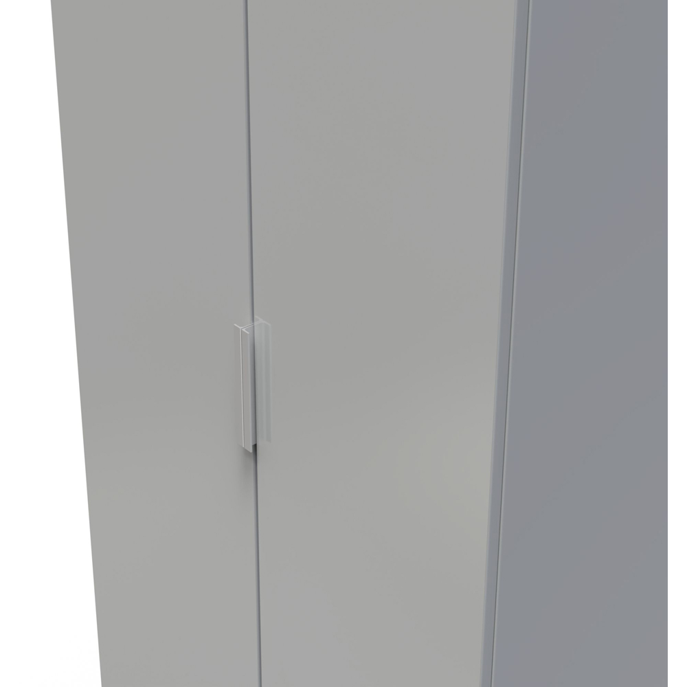 Crowndale Plymouth 2 Door Uniform Grey and Dusk Grey Tall Wardrobe Ready Assembled Image 5