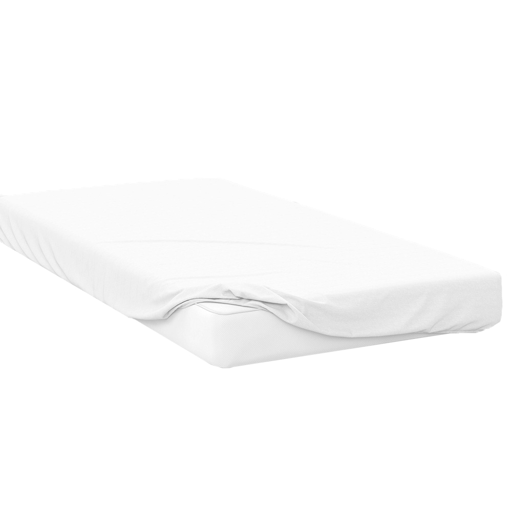 Serene Small Double White Deep Fitted Bed Sheet Image 1