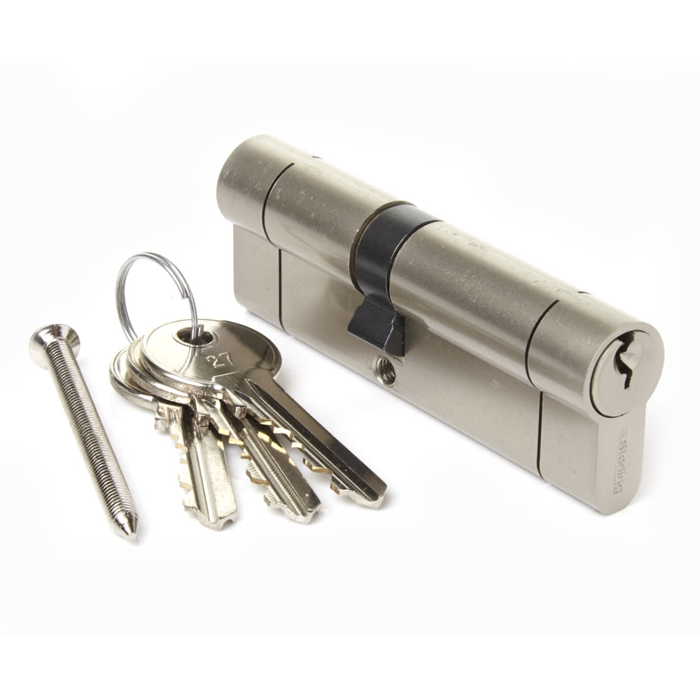 Wilko Cylinder Lock Nickel 40 x 50mm Wilko