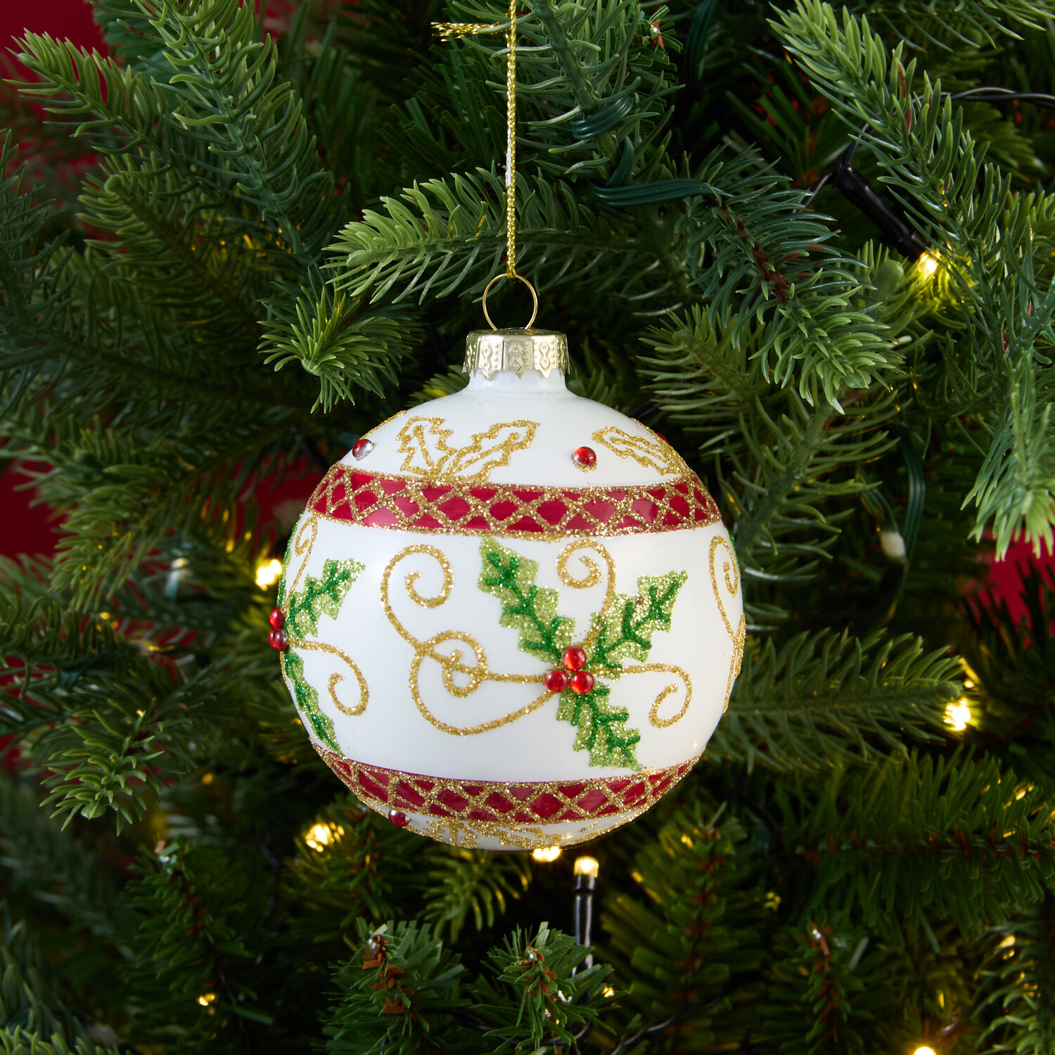 Festive Holly Bauble Image 5