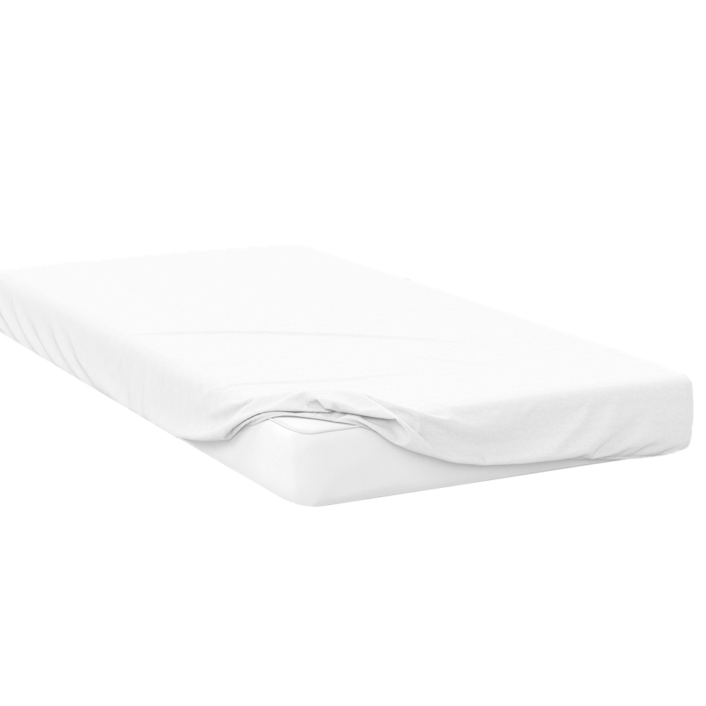Serene Double White Deep Fitted Bed Sheet Image 1