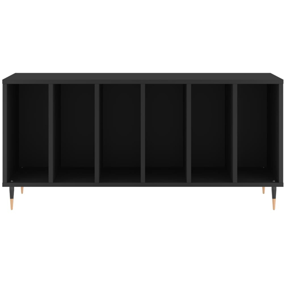vidaXL 6 Shelf Black Record Cabinet Image 4