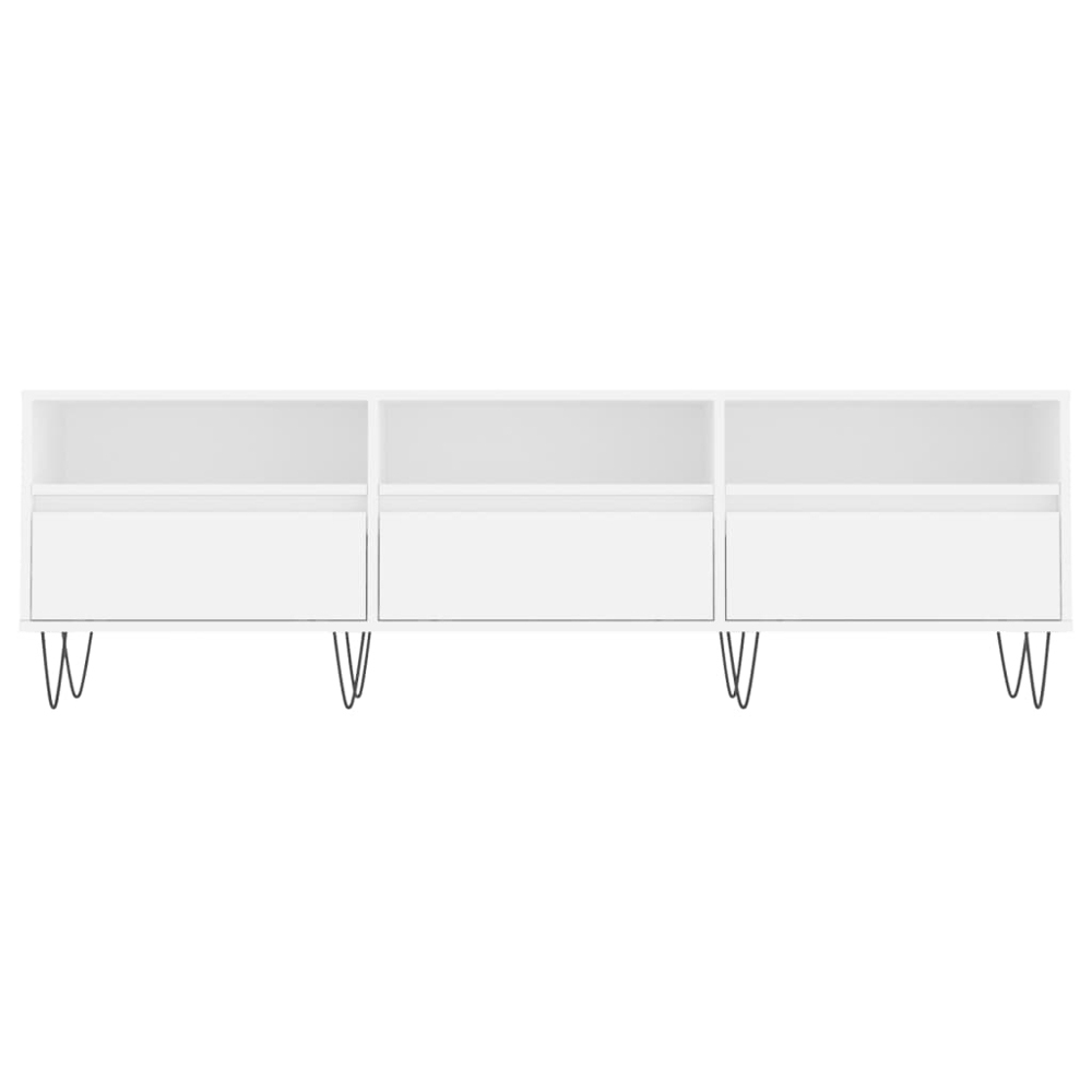 vidaXL 3 Door 3 Shelf White TV Cabinet Image 5