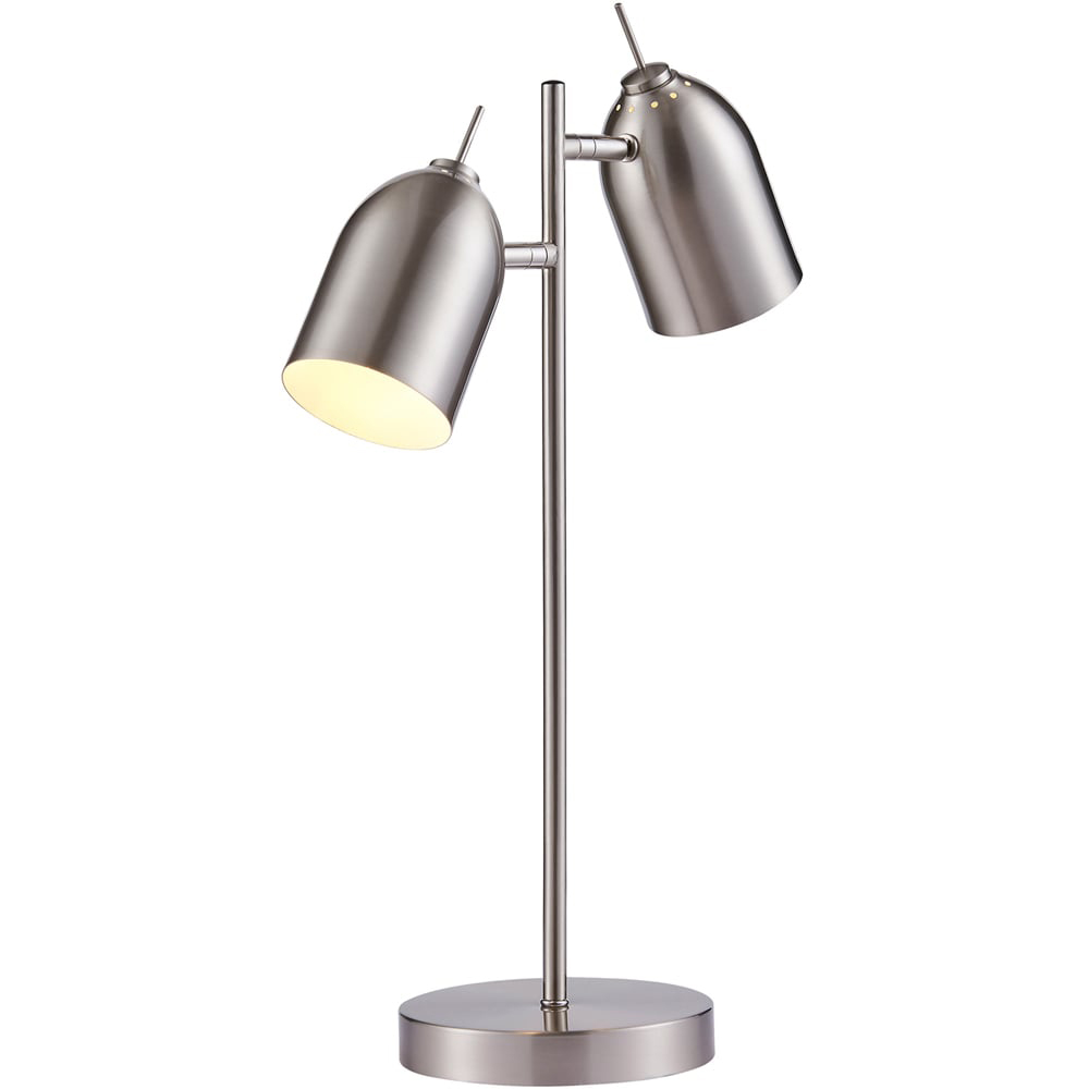 Teamson Home Mason Brushed Nickel Finish 2 Light Table Lamp Image 3