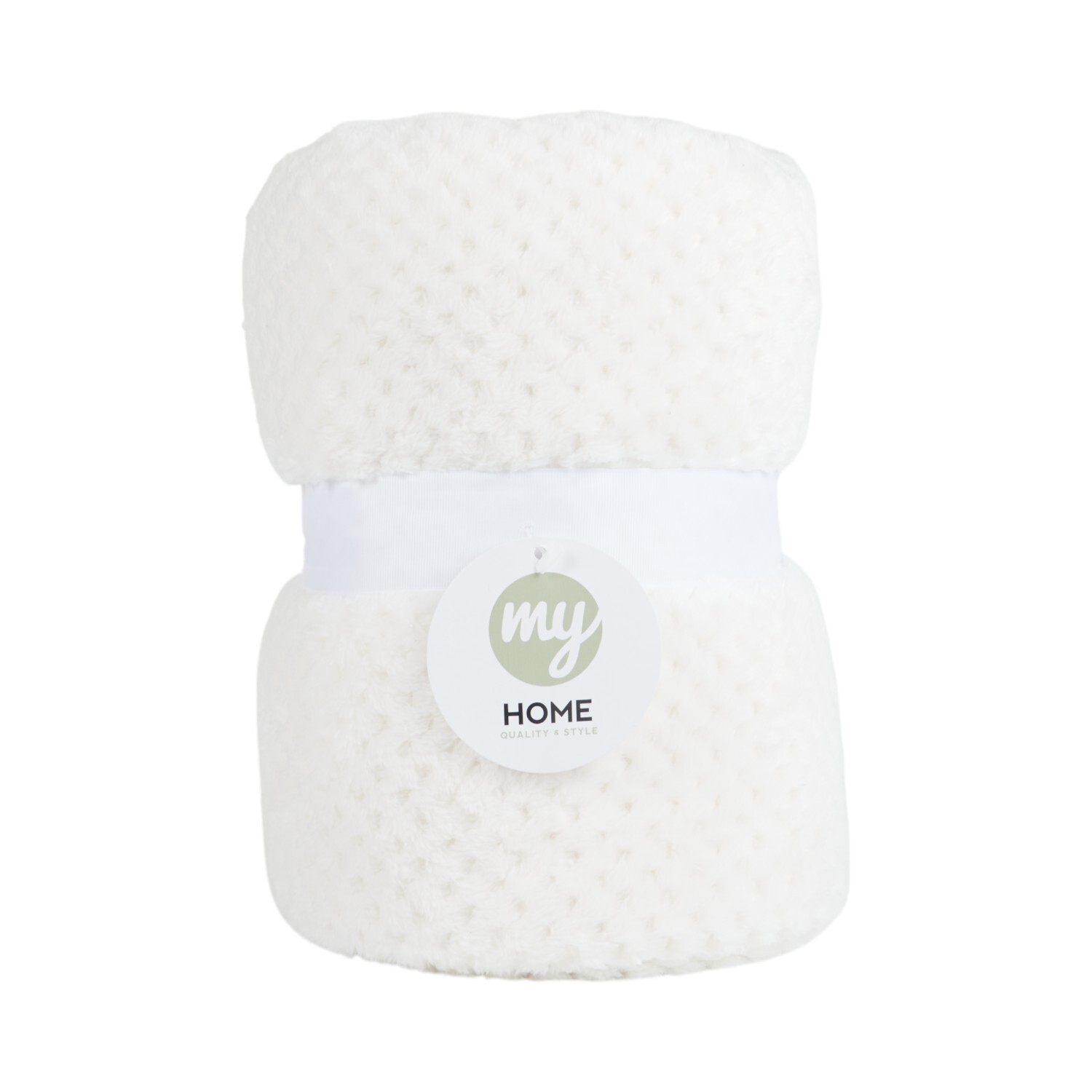 Waffle Soft Fleece Throw Natural Image 1