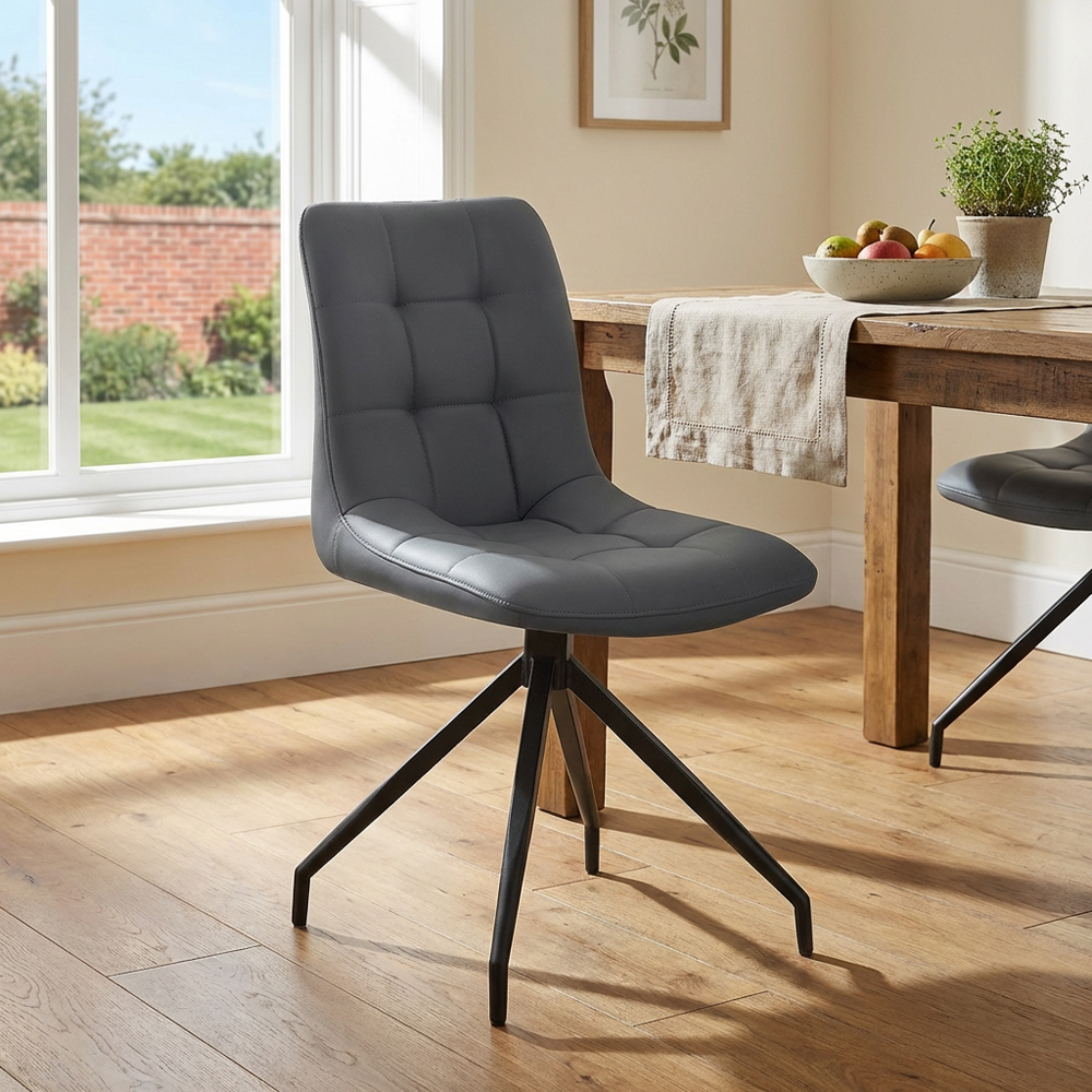 Pair of Elora Dining Chairs - Grey Image 1