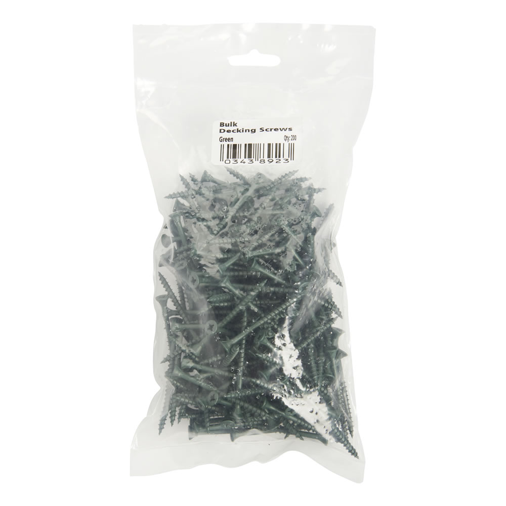 Wilko Green Anti Corrosion Decking Screw 200 Pack Image 2