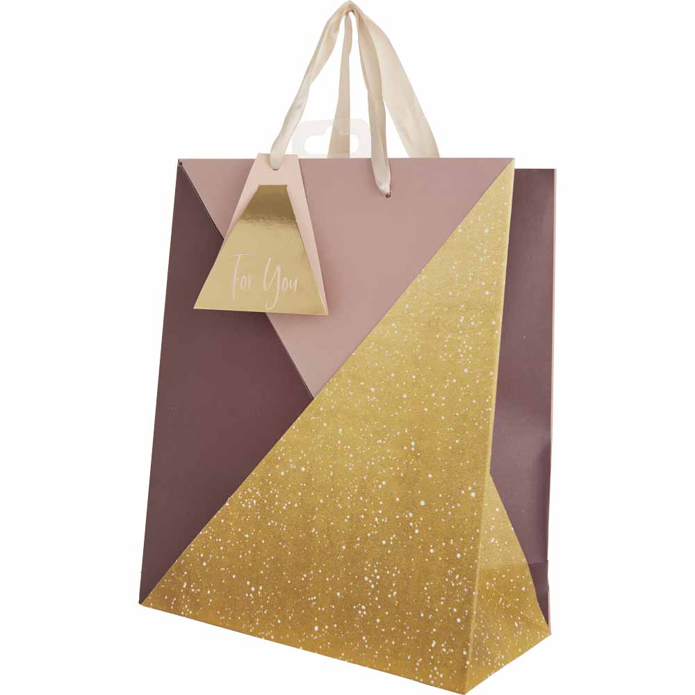 Wilko Luxe Sparkle Christmas Gift Bag Medium Image 2