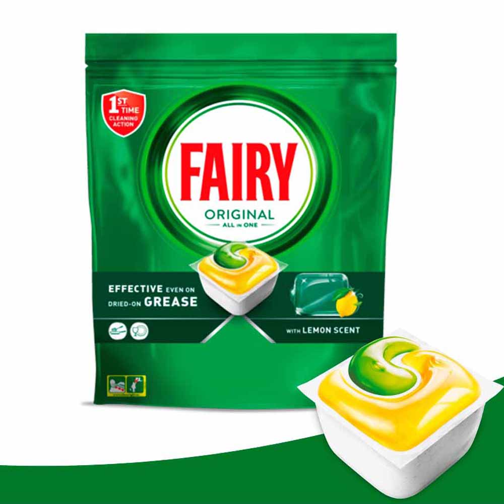 Fairy Original All In One Lemon Dishwasher Tablets 58 Pack Image 2
