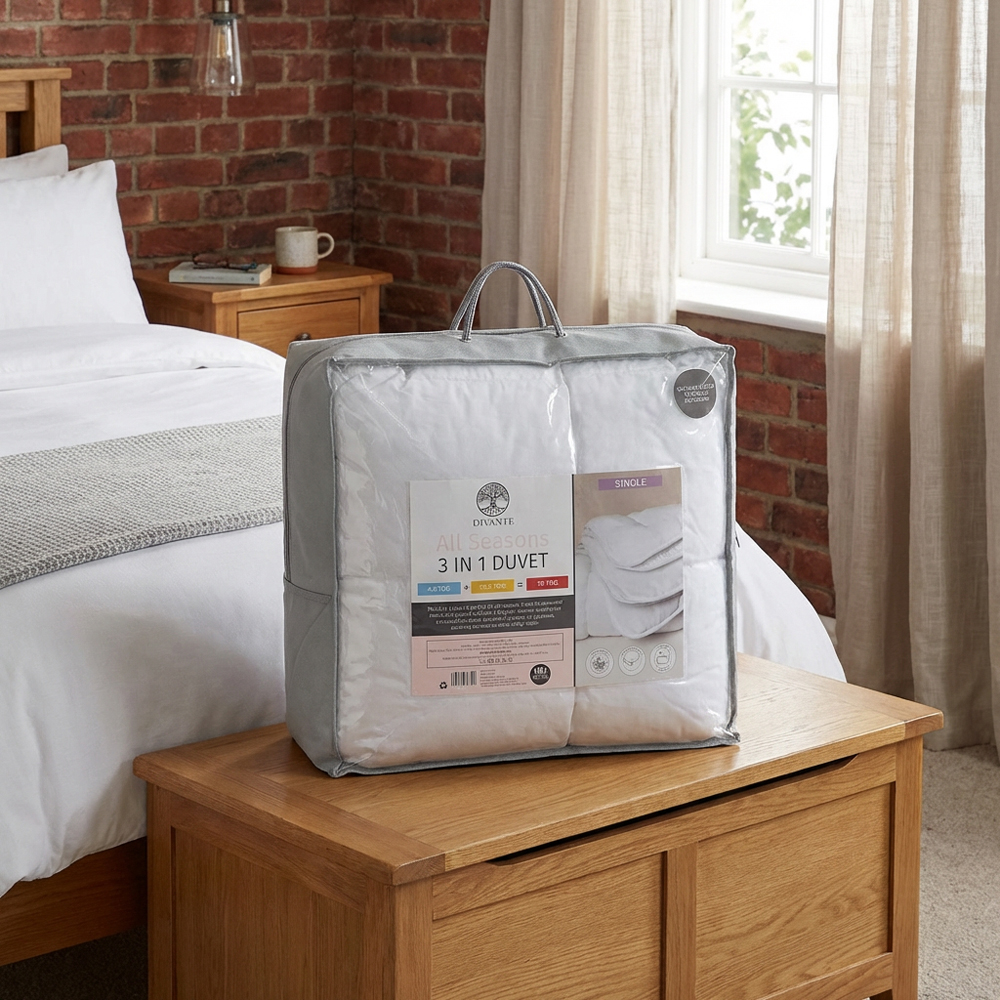 All Seasons Duvet  - White / Superking Image 2