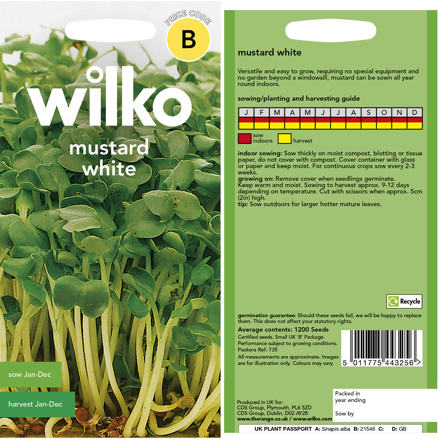 Wilko White Mustard Vegetable Seeds Image 3